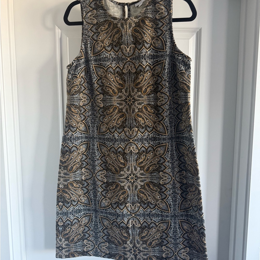 J Jill Black and Brown Patterned Dress